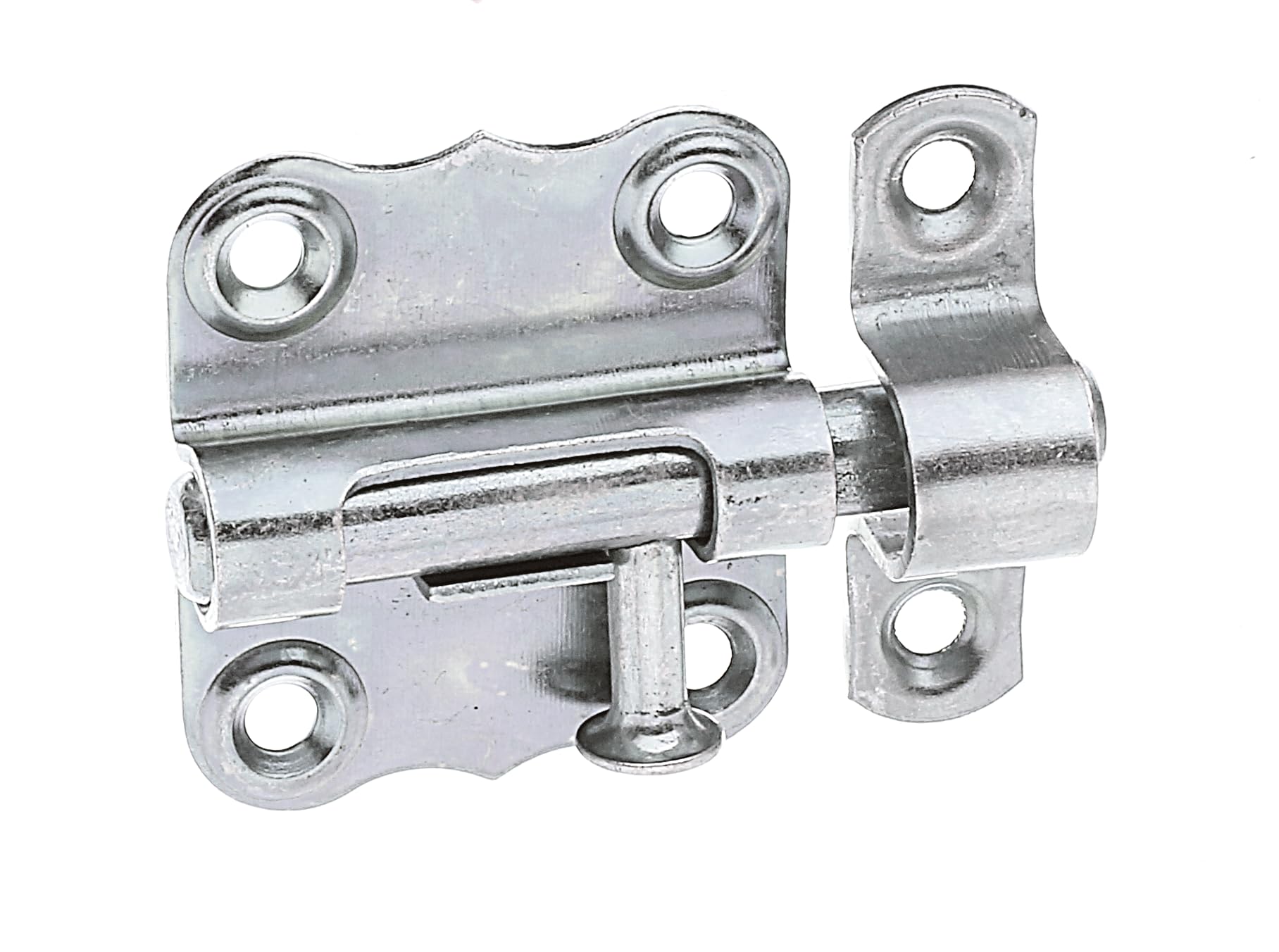 Alberts 123352 Door Bolt with Button Handle and Without Spring Galvanised Thick Layer Passivated Plate 33 x 35 mm Bolt Diameter 7 mm
