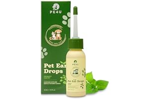 PE4U Ear Drops for Dogs and Cats – Cat Ear Drops with Natural Formula for Ear Wax Removal - Itch Relief, Deodorize, Prevent Inflammation, and Soothe Irritation – Gentle and Safe for Sensitive Ears