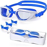 Vegemono Swim Goggles, Unisex Adult Swimming Goggles Anti Fog Anti UV No Leakage Wide View for Men Women Youth