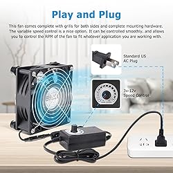 KEYFANCLUB High CFM Computer Fan with AC Plug 120mm