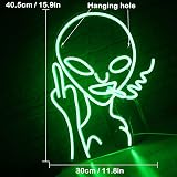 SIGNSHIP Alien Neon Light Sign Wall Decor USB 5V 40x30 cm Green Alien view 4