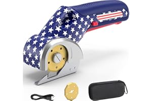 EXPEDMAN 2025 NEW 4V Cordless Electric Scissors, Cardboard Cutter with 2 Titanium Blade, Safety Lock & Extra Blade, Rotary Cutter for Cardboard,Fabric,Plastic, Gifts for Men&Women - Star Color