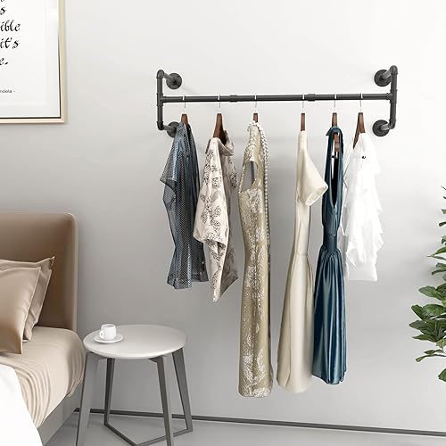 OROPY Clothes Rack Industrial Pipe, Heavy Duty Detachable Wall