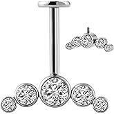 FINE4U 1PC ASTM F136 Titanium Piercing Jewelry Titanium 16G 6mm 8mm, Different design picrcing for Conch, Flat, Heilx, Vertial Helix