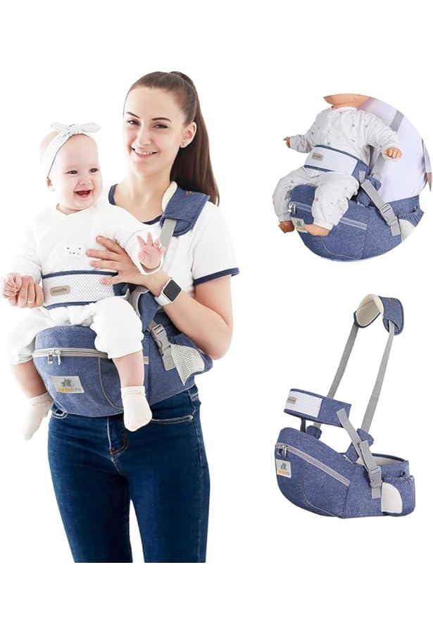 Mochila Portabebés Ergonómica SONARIN Para Recién Nacidos Hasta 36 Meses  (25kg) Transpirable Y Ajustable Posiciones Frontal, Cadera Y Espalda 