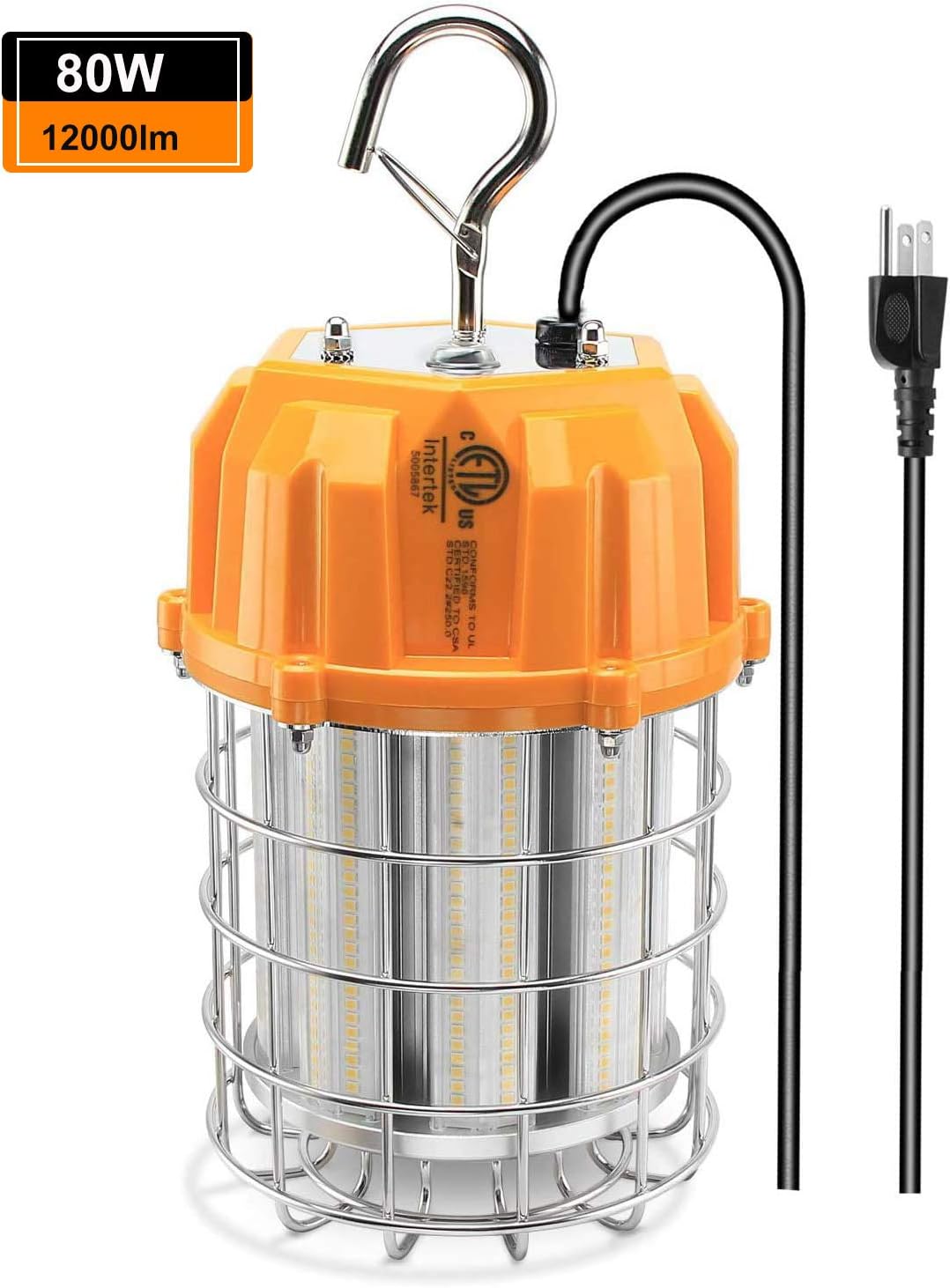 Led Temporary Work Light 150w Daylight White 5000k 22250 Lumens Led High Bay Construction Lights With Hook Portable Link Able Durable Led Job Site Lighting For Indoor And Outdoor Area Lighting