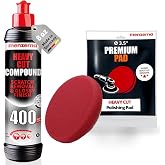menzerna Scratch and Swirl Remover Kit I Car polishing Set | Heavy Cut 400 (8 oz) and 3,5 Inch Polishing Pad I Deep Scratch Repair Kit I For All Types of Vehicles