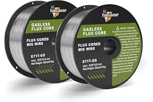 HAXIAOER .030'' Flux Core Welding Wire 2 Pounds 2 Pack, E71T-GS Low Splatter MIG Wire for All MIG Welder with ABS Spool Welding Wire