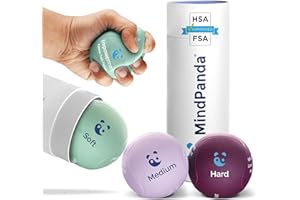 MINDPANDA Mind & Body Stress Balls for Adults - Triple Density Squeeze Balls for Hand Therapy & Grip Strengthening - Stress & Anxiety Relief - Physical Therapy Support - Soft, Medium, Hard Gel Core