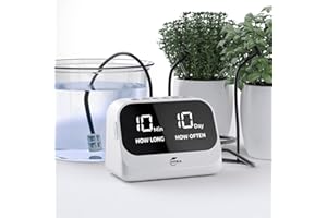 YITIKA Automatic Watering System for Potted Plants, Plant Waterer, DIY Drip Irrigation Kit with Smart Timer, Waterproof LED Display & Large Capacity Battery, Precise Distribution of Water, White