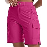 Yoglegins Women's Lightweight Hiking Cargo Shorts for Running Athletic Camping Travel Golf - Water Resistant with 5 Pockets