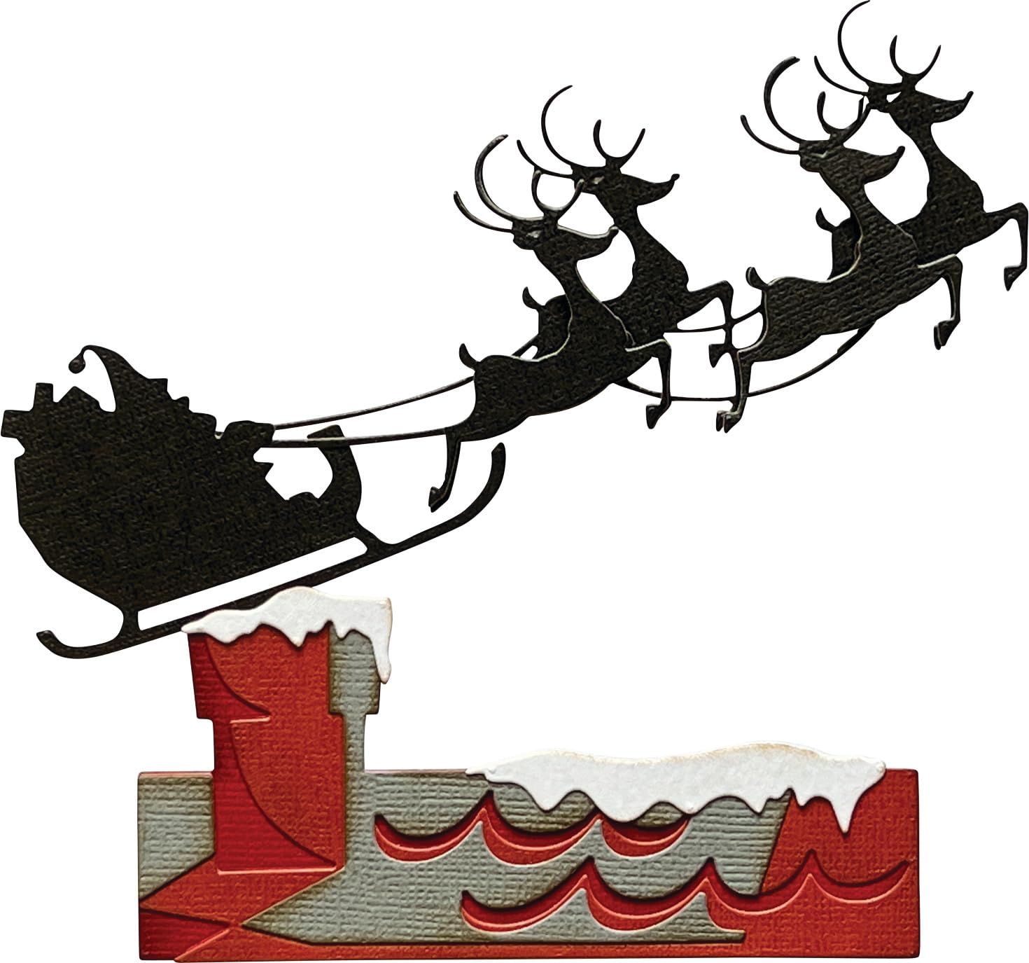 Sizzix Thinlits Die Set 8PK Reindeer Sleigh by Tim Holtz | 666337 | Metal, Wafer-Thin Cutting Dies for Scrapbooking, Embossing, Journalling