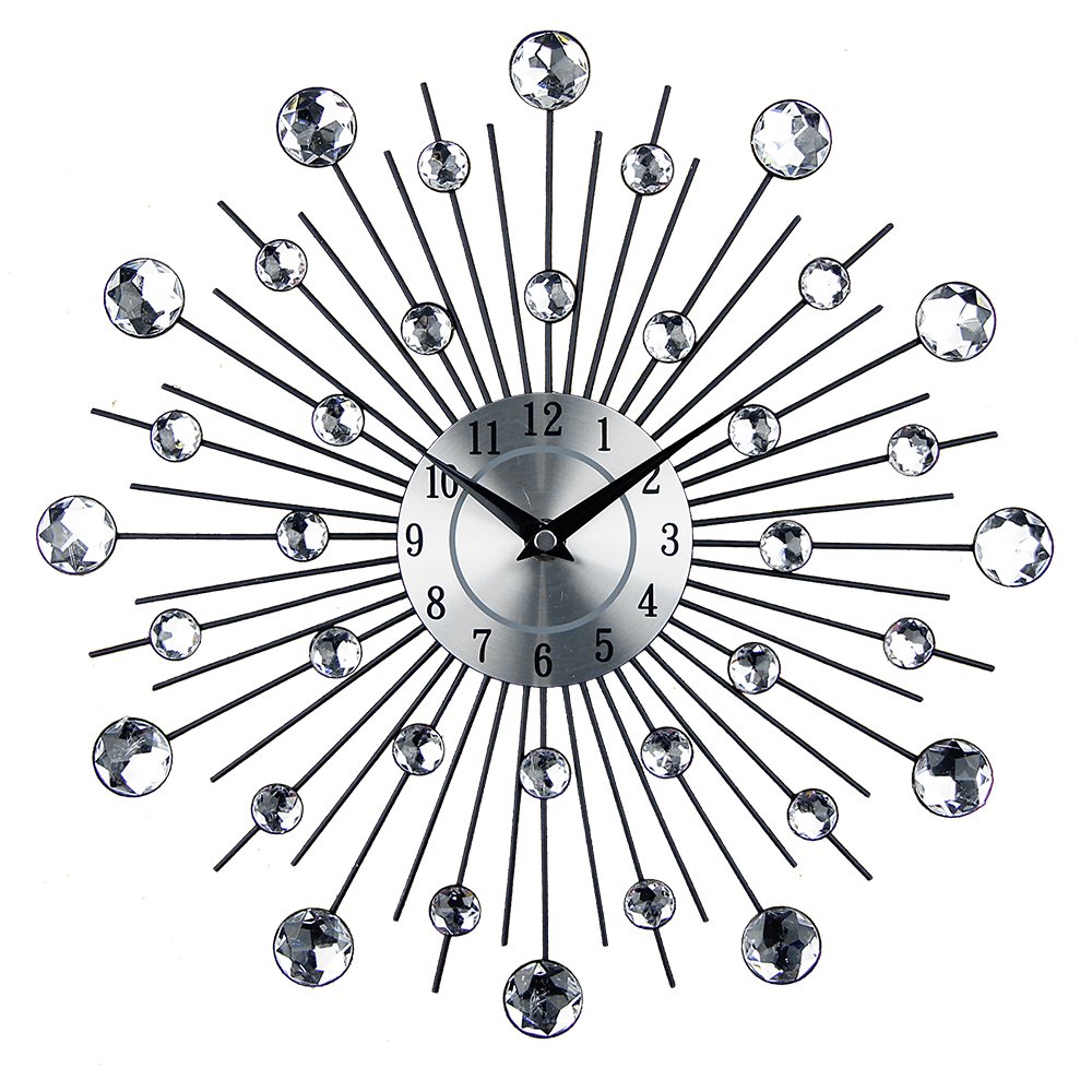 Timelike Crystal Wall Clock Celebration Decorative Metal Wall Clock