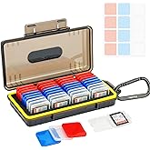 Dual-Protect SD Memory Card Holder with 36 Pack Color-Organized Clear Individual Transparent Memory Card Cases for SD SDXC SD