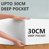 My Home Store 100% Egyptian Cotton Fitted Sheet 300TC White Double view 3