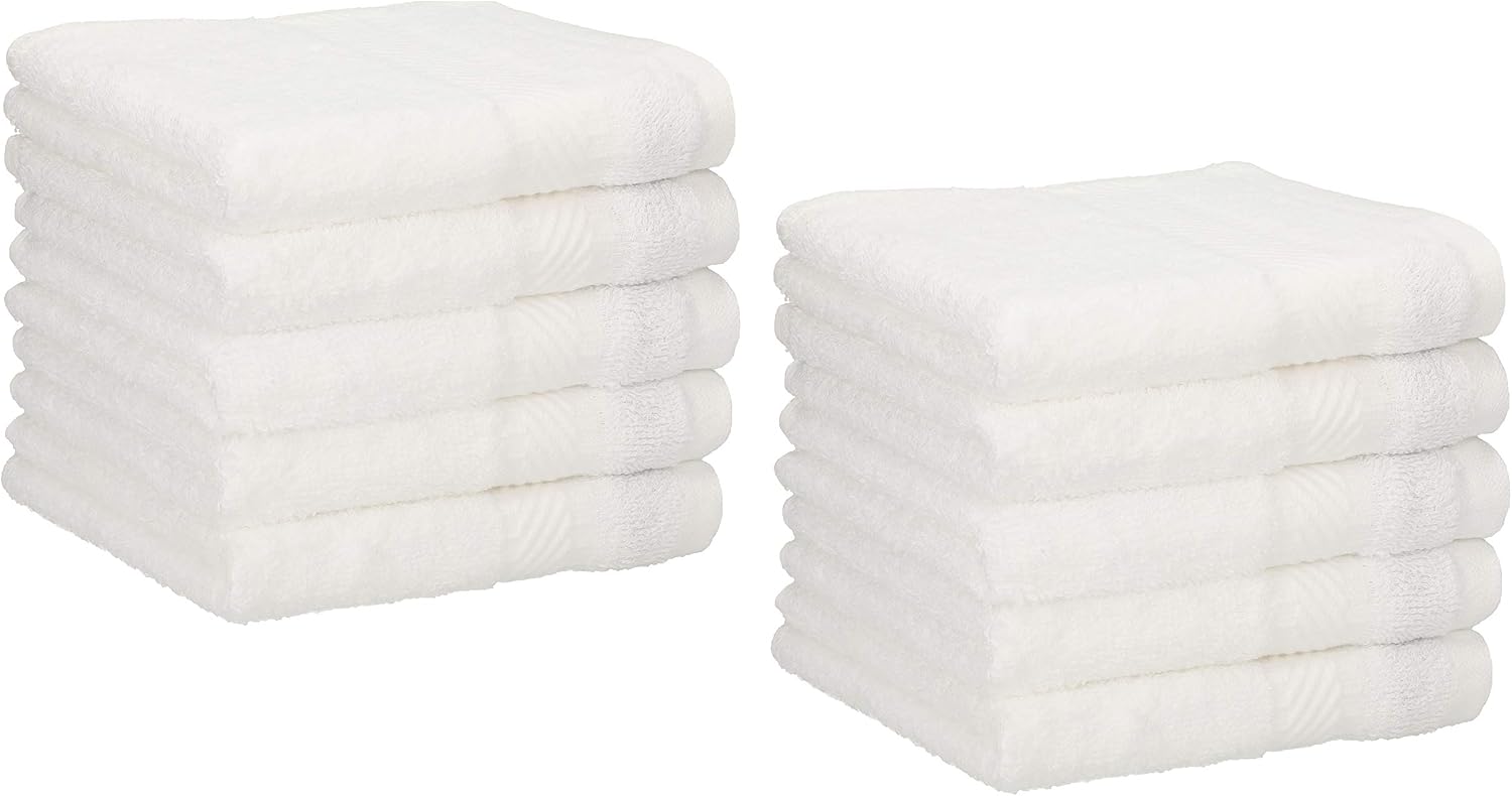 Betz Lot De 10 Serviettes Débarbouillettes 30x30 Cm Coton Noir - Qualité Premium