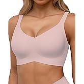 HORISUN Seamless Bras Full Coverage Wireless Push Up Bra for Women No Underwire Comfort V Neck Bralettes with Support