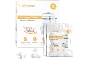 Liebnest 60Pcs Bottle Washer Tablets for Baby Bottle Washer, Detergent Tablets Compatible with Momcozy, Baby Brezza, Grownsy Bottle Washers, Safe & Residue Milk Free