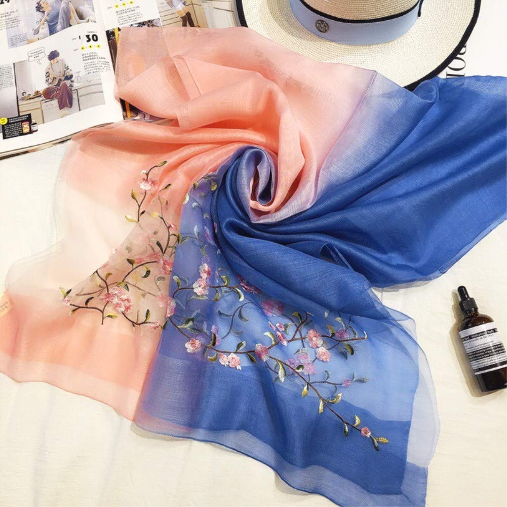 Wool & Silk Mixed Scarf for Women Fashion Shawl Elegant Embroidered Wrap for All Seasons Lightweight and Luxury in Gift Wool & Silk Mixed Scarf for Women Fashion Shawl Elegant Embroidered Wrap for All Seasons Lightweight and Luxury in Gift