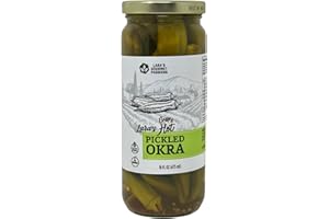 LARA'S GOURMET PASSIONS Lara's Crisp and Hot Pickled Okra – (Pack of 1, 16 fl oz) – Zesty Southern Style Spicy Okra, Ideal for Charcuterie Boards, Gourmet Snacks, and Cocktails – Gluten-Free, All-Natural, Vegan-Friendly