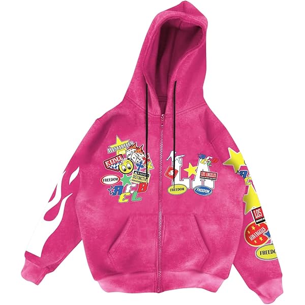 SOLY HUX Men's Graphic Zip Up Hoodies Streetwear Jacket