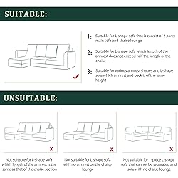 CHUN YI Stretch Sectional Couch Covers Soft L