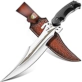 Purple Dragon Fixed Blade Knife with Sheath,440C Steel Full Tang Bushcraft Knife with G10 Handle for Camping, Hiking,Survival & Outdoor Use – Great Gift for Men