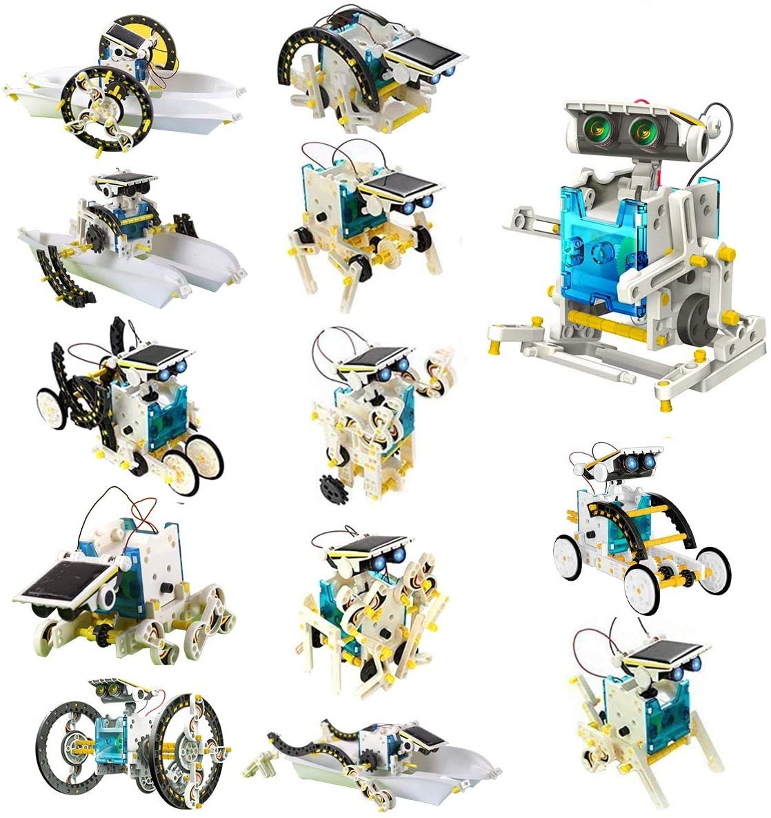 Laelr 13 in 1 Solar Robot Toys DIY Educational Steam Sciene Experimental Kit Solar Powered Learning Robot Steam Toys Eco-Engineering Building Robots Toy for Kids Aged Above 8yr