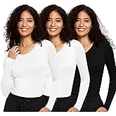 COZYFIT 3 Pack Underscrub Long Sleeve Women - Undershirts for Women Soft Fabric