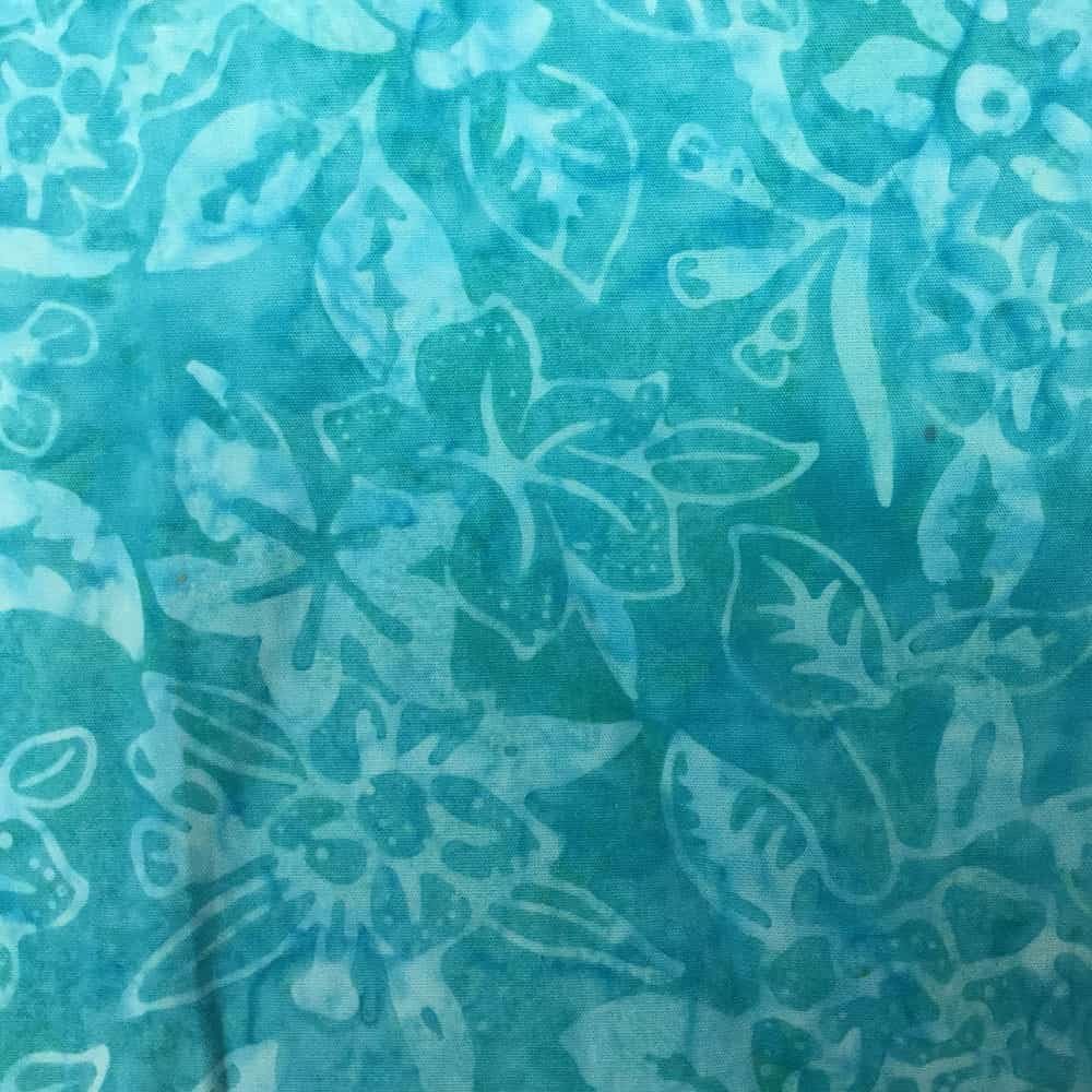 Sew Simple Metre Batik - Batik - Rose Floral Aqua