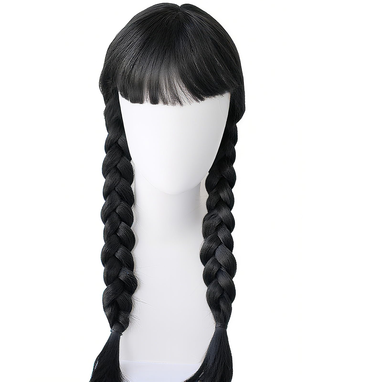 Photo 1 of (childrens size) ZKRYHB Long Black Braided Wig Costume Accessories for Halloween