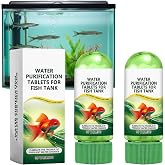 Powerful Aquarium Water Purification Tablet,Water Purification Tablets for Fish Tank,Efficient Clear Turbidity &amp; Improve Waters Quality, Purifying Tablets to Promote Healthy Fish Environment (2pcs)