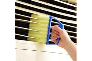 Blinds Cleaning Brush with Handle & Hook, Washable 7 Fingers Dusting Cleaner and Air Vent Cleaner- Compact 6.3" L × 5.3" W × 