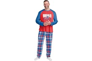 FOCO NFL Buffalo Bills Men's Pajama Shirt and Pants Lounge Set