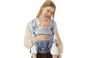 FE LI HUA Ergonomic 4-in-1 Baby Carrier Newborn to Toddler - with Lumbar Support - for Children 8-33 Pounds - 360 Degree Baby Wearing - Inward & Outward Facing - Blue