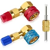 Boltigen 90 Degrees High &amp; Low Pressure Side R1234yf to R134a Aadapters Kit | Brass 1234YF to 134A Conversion Quick Coupler; Leak-Free AC R-1234yf Connectors, for Air Conditioning Evacuation &amp; Recharging