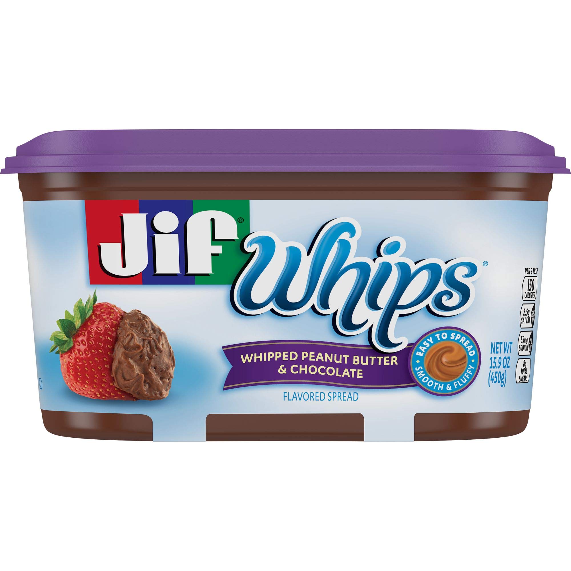 Jif Whips Whipped Peanut Butter and Chocolate Flavored Spread, 15.9