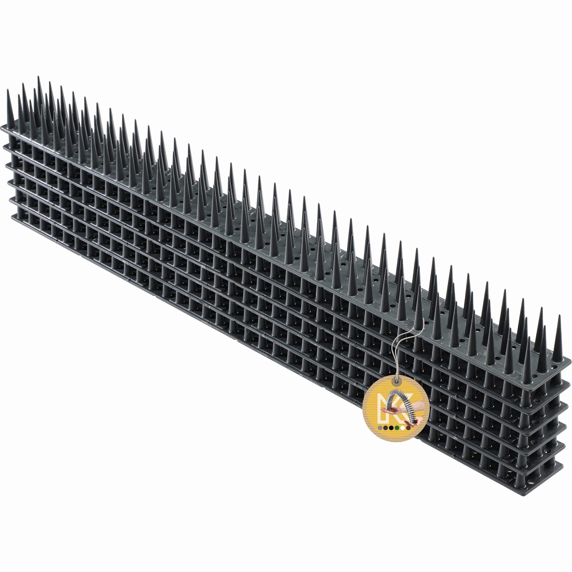 KADAX Plastic Bird Spikes, 51 x 4 x 3 cm, Wall Spikes, Fence Tops Spikes, Pigeon Repellent, Deterrent for Birds, Cats, Anti Climb Spikes, Squirrel Repellent (6, Anthracite)