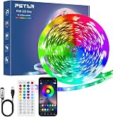 PSTAR 8M LED Strip Lights Bluetooth RGB with Remote App USB Powered