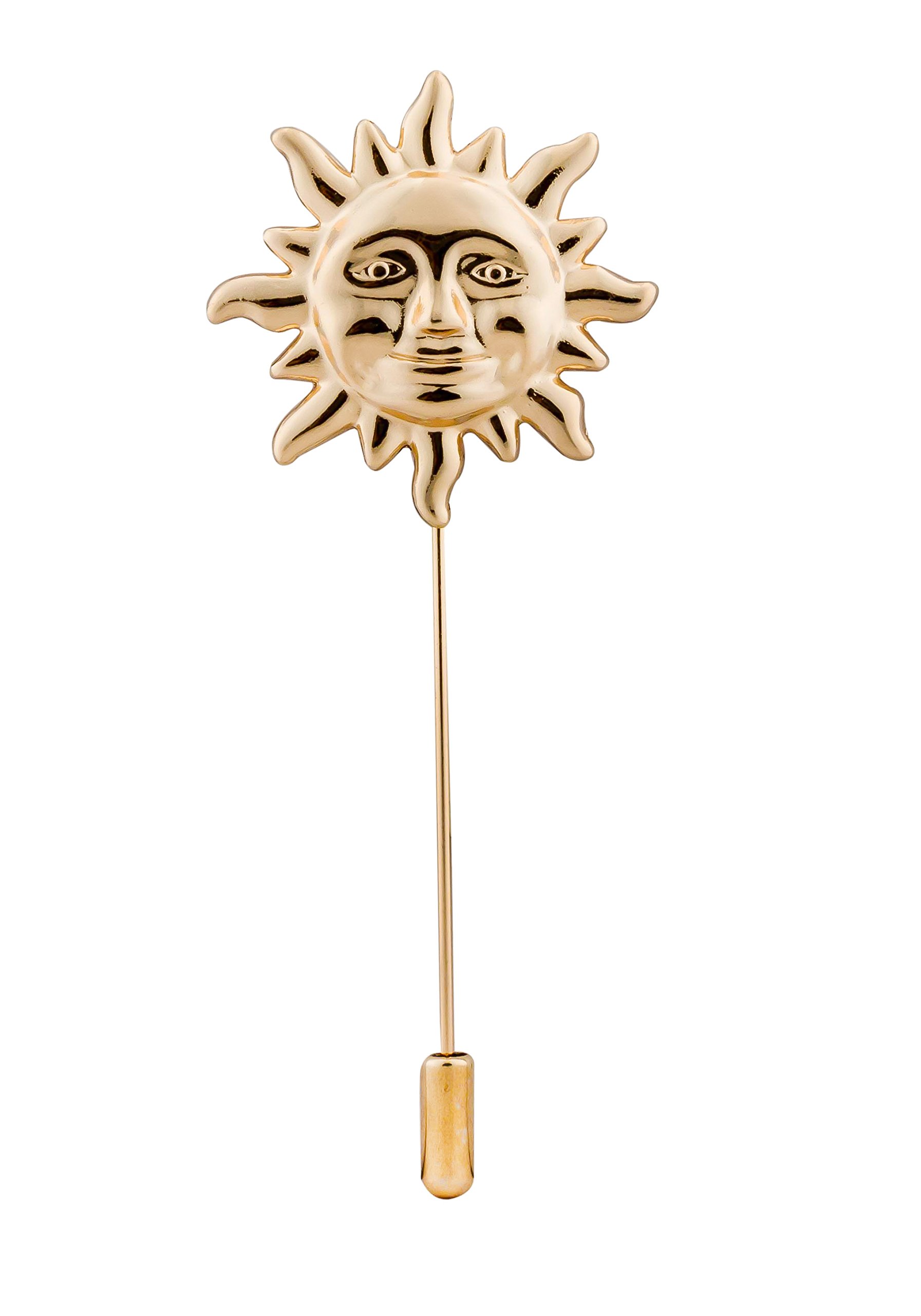 Knighthood Exclusive Gold Sun Lapel Pin/Shirt Stud Badge Coat Suit Wedding Gift Party Shirt Collar Accessories Brooch for Men Golden