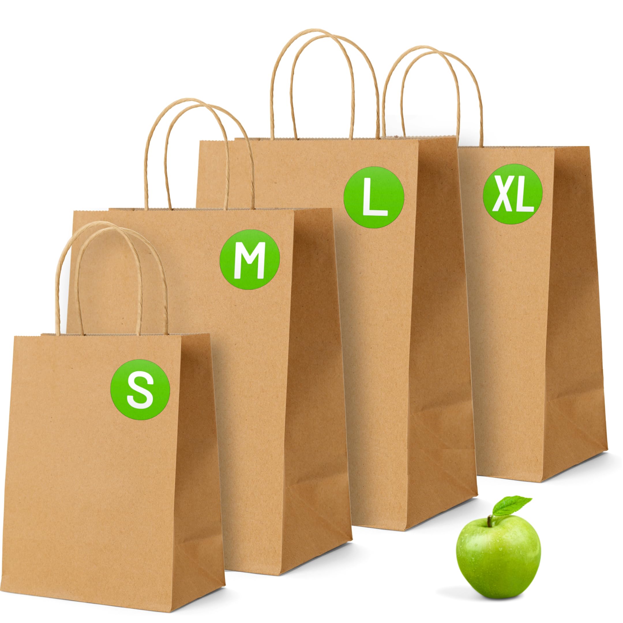 Brown Paper Bags with Handles - 25 Pack, Small Gift Bags 9 x 7 x 3.5", Twisted Handle Carrier Bag Kraft, Retail Lunch Party Shopping Grocery Food