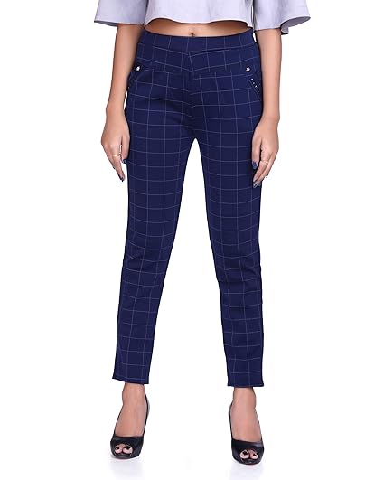 navy blue checkered pants