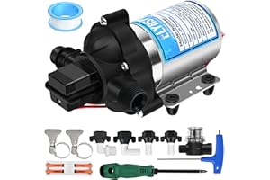 ELYASPEDY 2025 Upgraded 2088-554-144/2088-403-144 RV Fresh Water Pump,12V 3.5GPM Self-Priming Diaphragm Water Pump,45PSI,Includes Pressure Switch and Detachable Filters,No Noise, for RV, Marine, Yacht, Caravan