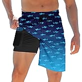 ALISISTER Mens Swim Trunks with Compression Liner Bathing Suit Summer Swimming Shorts