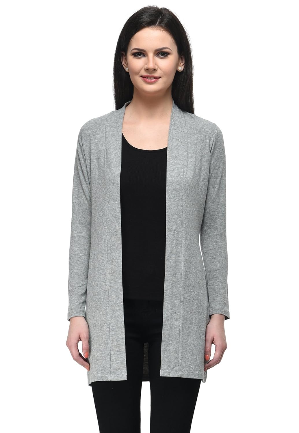 frenchtrendz lt.grey viscose spandex shrug for women