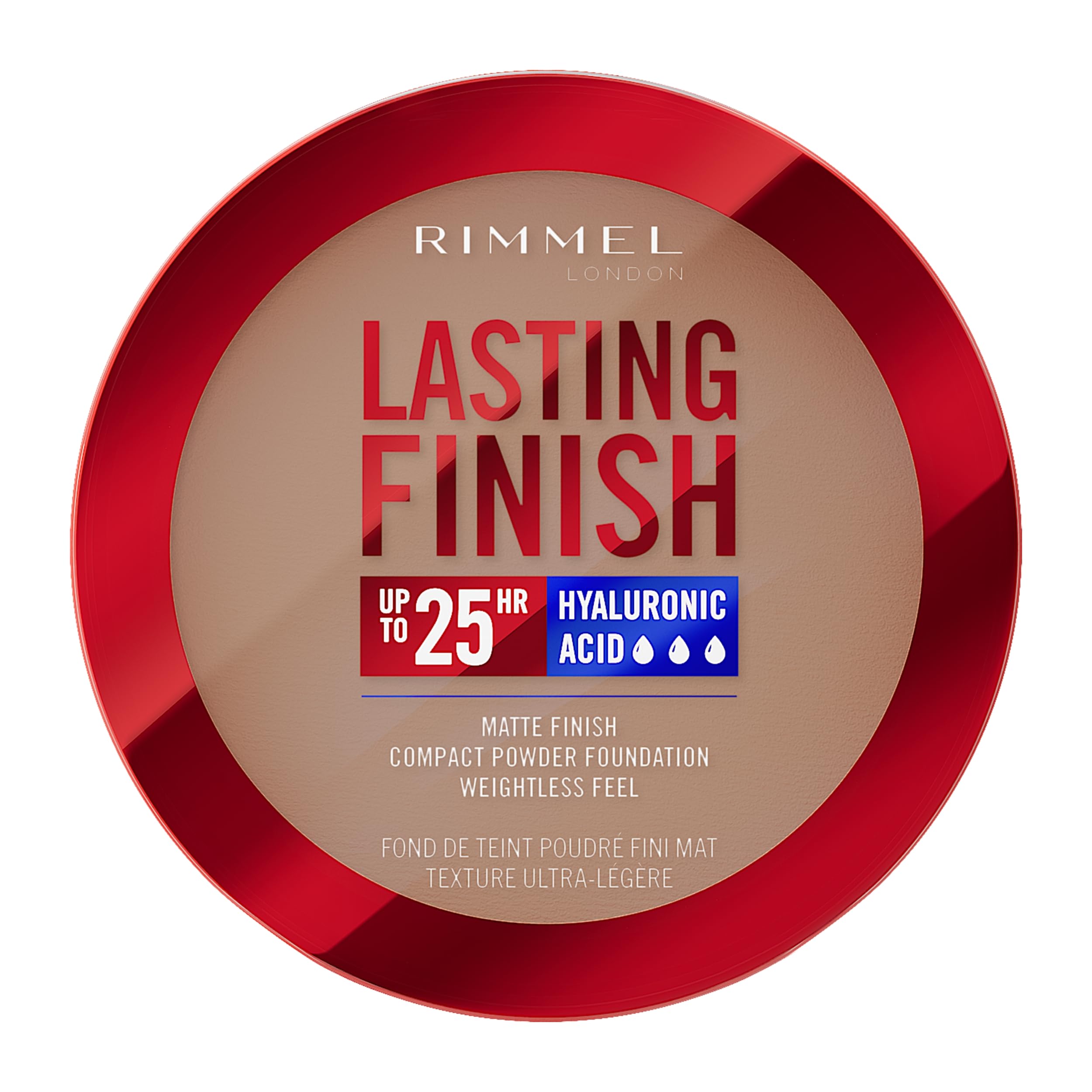 Rimmel Lasting Finish 25 HR Compact Foundation 011 Caramel, Matte Buildable Coverage, Powder-to-Cream, Anti-Pollution Shields, SPF 20, Hyaluronic Acid, Waterproof, Hides Imperfections