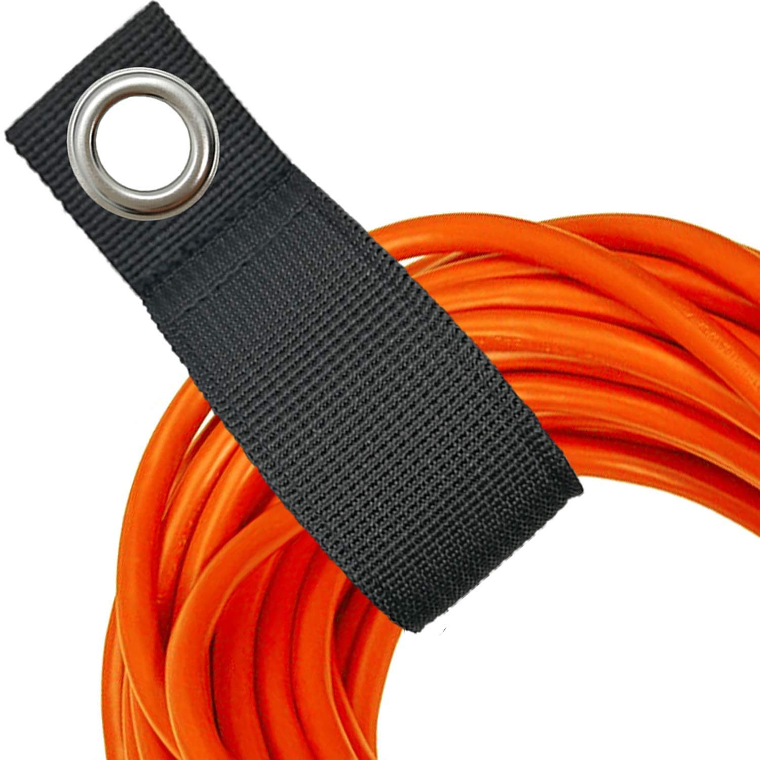 Wrap-It Storage Straps - Heavy-Duty (Assorted 6 Pack), Garage Organizers and Storage for Extension Cord Within 80ft, Cable and Rope, Heavy Duty Storage Strap with Grommet for Hanging - Black