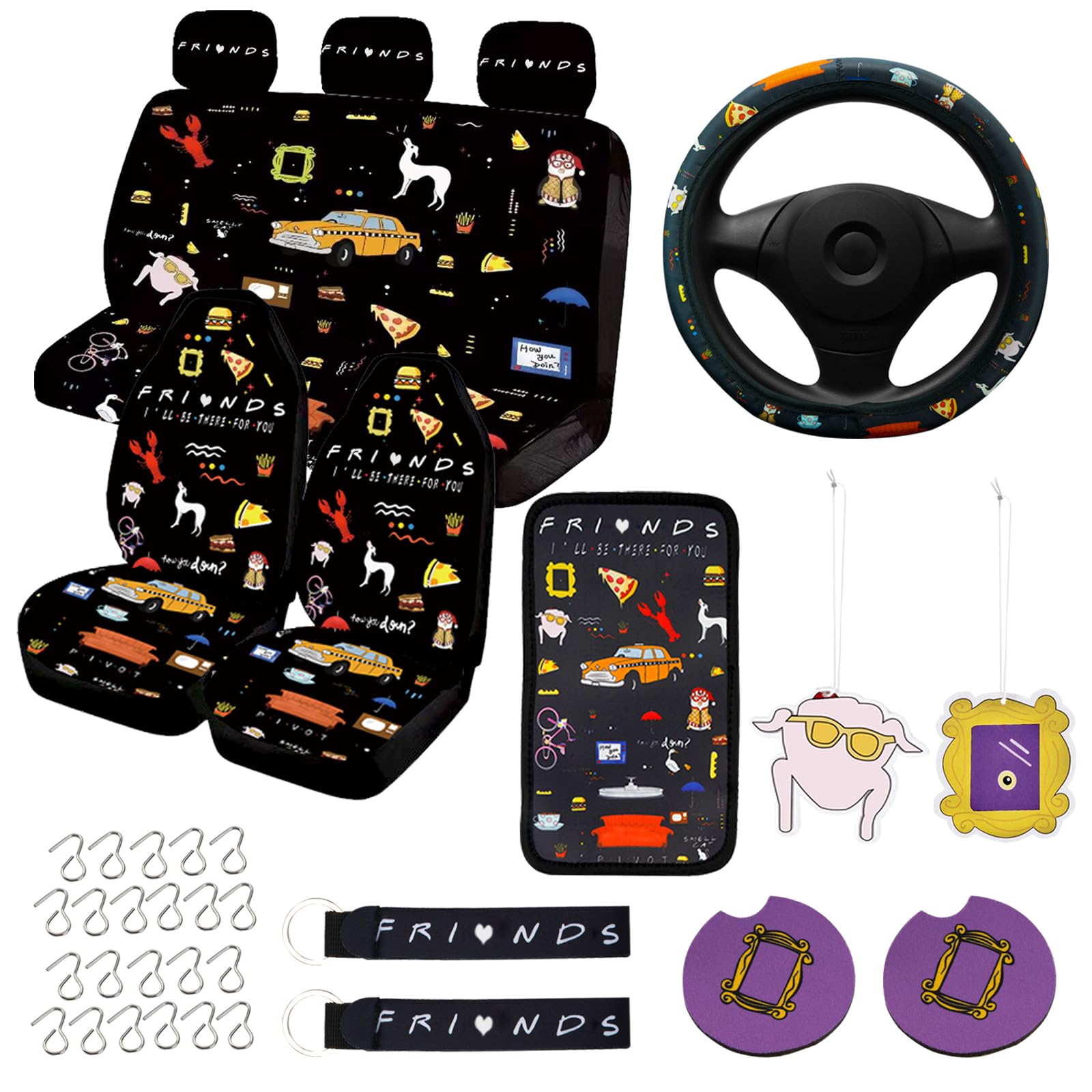 Photo 1 of *Missing Parts*
TnLnYn 15PCS Funny Car Accessories Set,Fans Love Merchandise,Friendly Gifts,Funny Steering Wheel Cover,Armrest Pad,Mirror Hanging Ornament,Car Coasters,Universal for Auto Truck Van SUV,