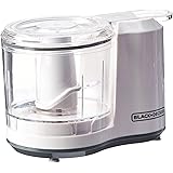 Black+Decker One-Touch HC150W 1.5-Cup Electric Food Chopper, White