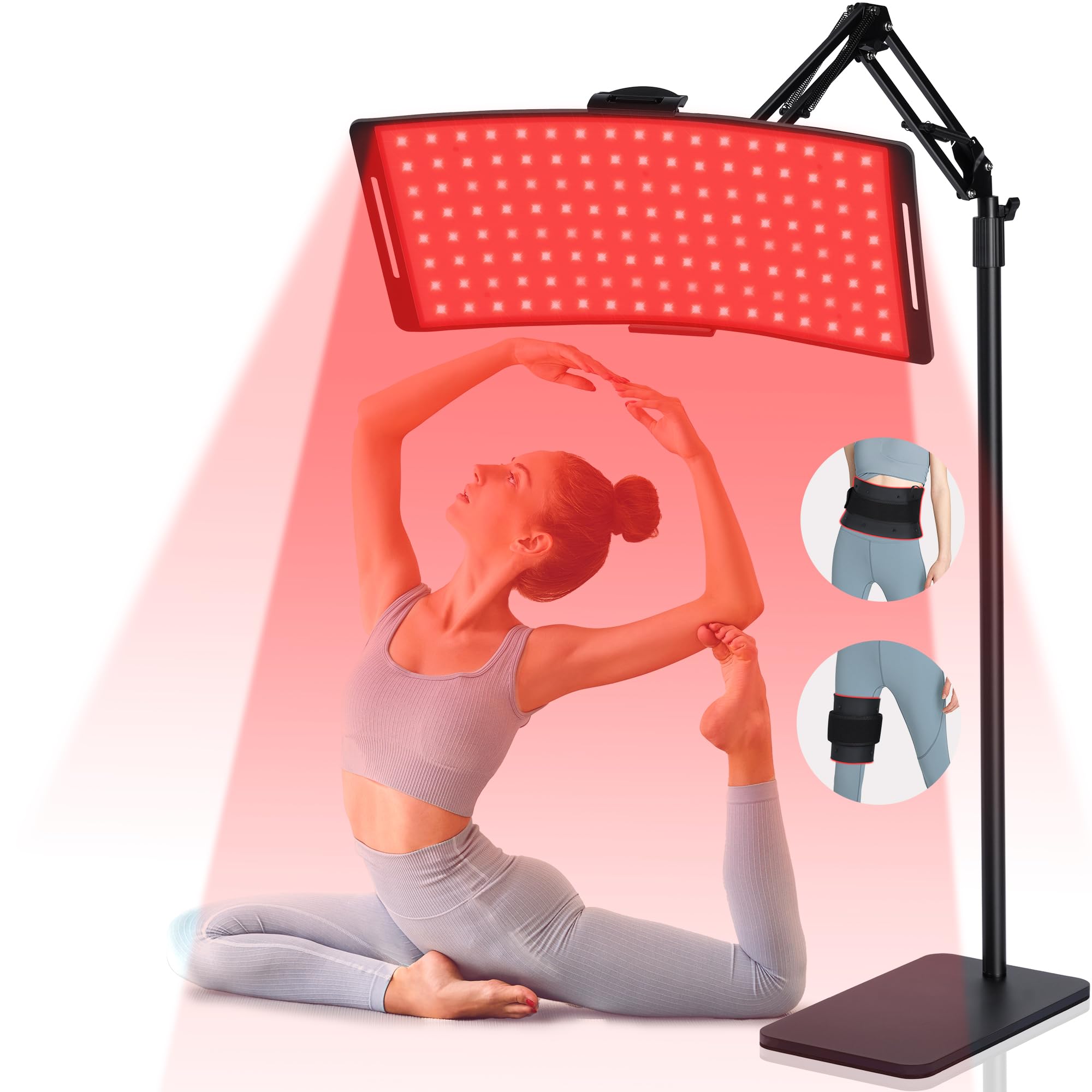 Photo 1 of KingPavonini Red Light Therapy for Body, 2-in-1 Red Light Therapy Lamp Convertible to Wearable Belt, 9 Modes, 660nm Red & 850nm Infrared Light Therapy for Face Back Waist Knee, Muscle Recovery